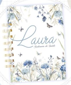 Caderneta de Saúde Floral Azul Menina