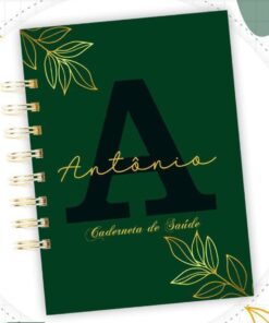 Caderneta de Saúde Folhagem Verde Escuro Menino