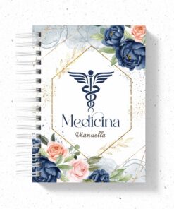 Alternative view of Agenda Profissões Floral Azul - Escolha a profissão