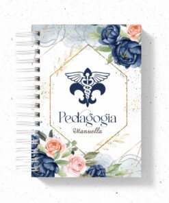 Agenda Profissões Floral Azul - Escolha a profissão