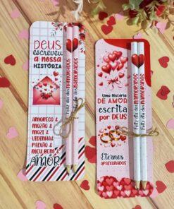 Card com 2 Lápis Dia dos Namorados - 20 unidades