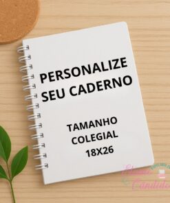 Personalize seu caderno Tamanho Colegial 18X26
