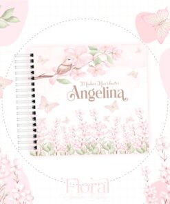 Livro do bebe - Floral Rosa com Borboletas