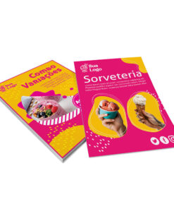 Panfletos Couchê 90g 10x14cm Sem Verniz 4x4 500 unidades