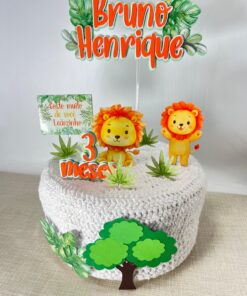 Topo de Bolo Gosto muito de você Leãozinho