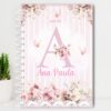 Agenda Personalizada Floral Alfabeto Rosa