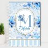 Agenda Personalizada Floral Alfabeto Azul