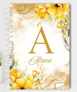 Agenda Personalizada Floral Amarelo