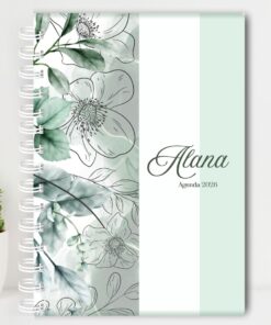 Agenda Personalizada Floral Verde