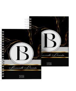 Agenda Masculina Personalizada Alfabeto Gold Black