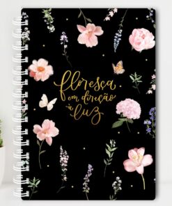 Agenda Personalizada Floresça em direção à Luz - Preta