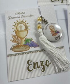 Chaveiro Personalizado 38mm - 1º Eucaristia, Crisma ou batizado - 10 UNIDADES