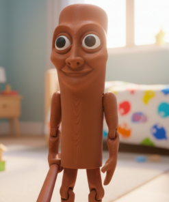 Boneco Tung Tung Sahur Meme Articulado 3d Brainrot Tiktok Grande