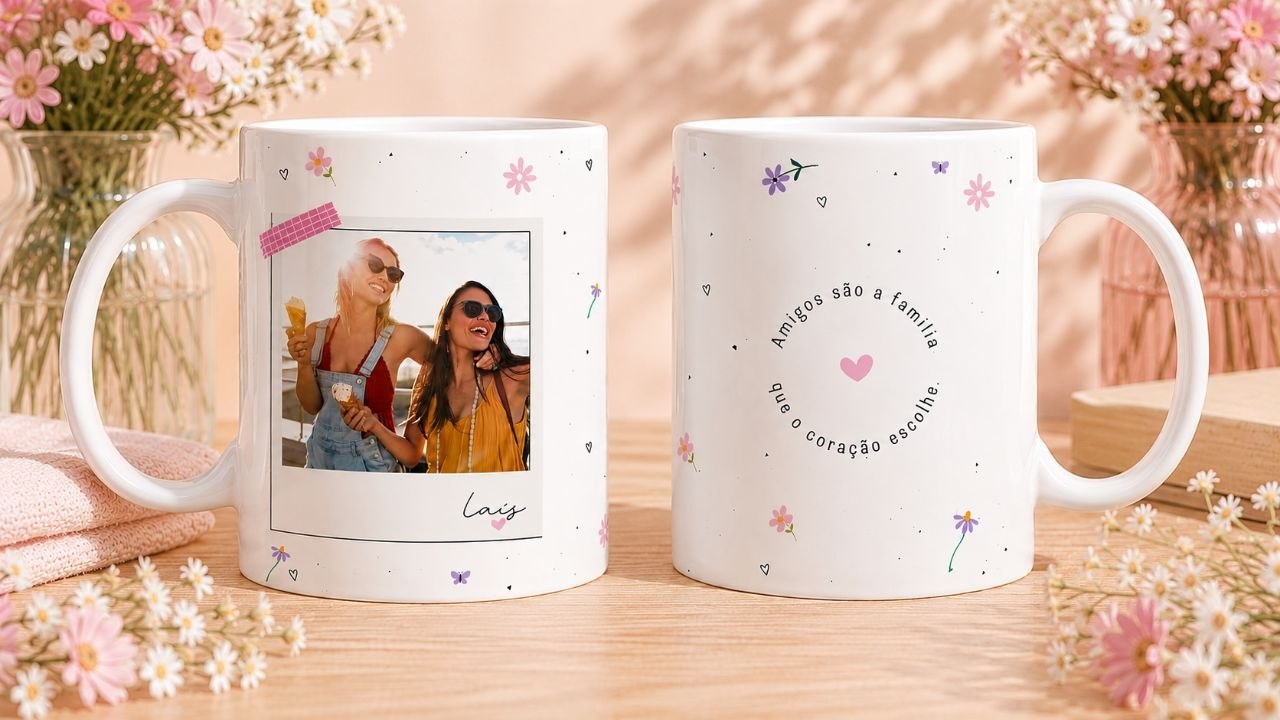 Caneca de Porcelana - Amizade com foto