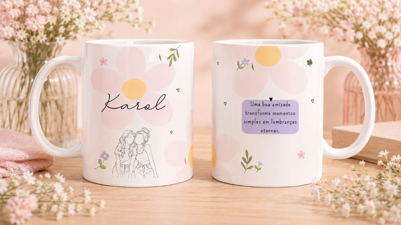 Caneca de Porcelana - Amizade Minimalista 01