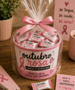 outubro rosa, balde de balinhas, balinhas personalizadas, balde personalizado, lembrança outubro rosa, lembrancinha outubro rosa, brinde outubro rosa